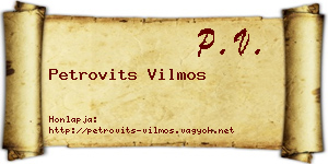 Petrovits Vilmos névjegykártya