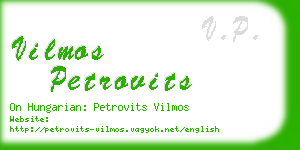 vilmos petrovits business card